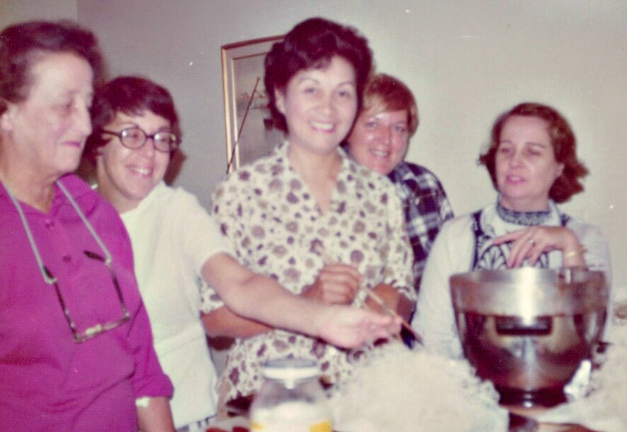 Author's mother teaching Chinese cooking, ca. 1971